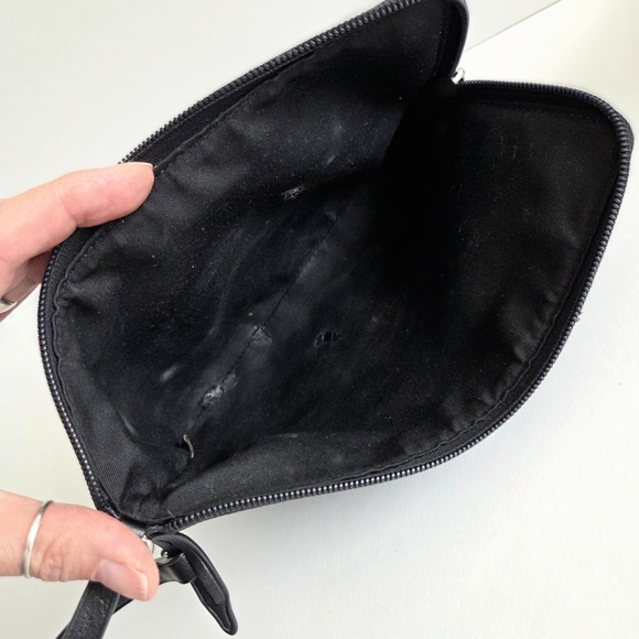 Coach Black Zippered Pouch With Large Teal Story Patch & Wrist Strap W/Snap - Picture 11 of 16